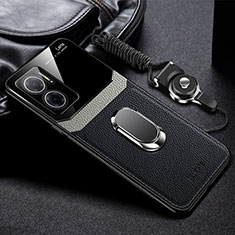 Funda Silicona Goma de Cuero Carcasa con Magnetico FL2 para Xiaomi Redmi 11 Prime 5G Negro