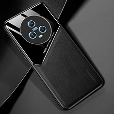 Funda Silicona Goma de Cuero Carcasa con Magnetico para Huawei Honor Magic5 5G Negro