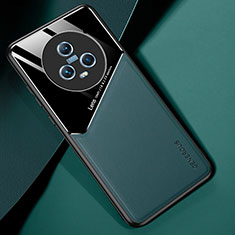 Funda Silicona Goma de Cuero Carcasa con Magnetico para Huawei Honor Magic5 5G Verde