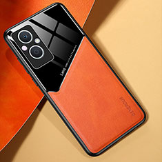 Funda Silicona Goma de Cuero Carcasa con Magnetico para Oppo F21s Pro 5G Naranja