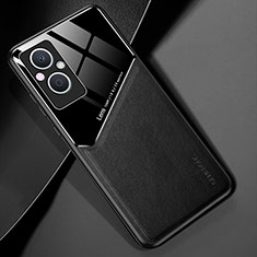 Funda Silicona Goma de Cuero Carcasa con Magnetico para Oppo Reno8 Lite 5G Negro