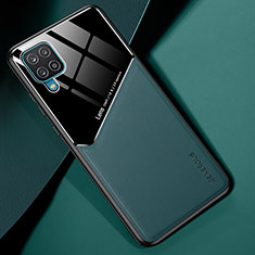 Funda Silicona Goma de Cuero Carcasa con Magnetico para Samsung Galaxy A12 5G Verde