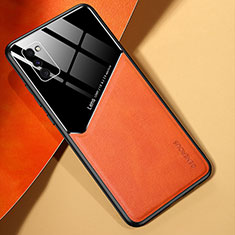 Funda Silicona Goma de Cuero Carcasa con Magnetico para Samsung Galaxy A41 Naranja