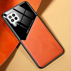 Funda Silicona Goma de Cuero Carcasa con Magnetico para Samsung Galaxy A42 5G Naranja