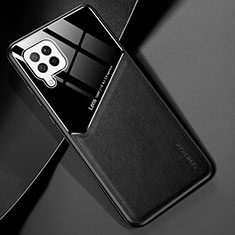 Funda Silicona Goma de Cuero Carcasa con Magnetico para Samsung Galaxy A42 5G Negro