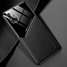 Funda Silicona Goma de Cuero Carcasa con Magnetico para Samsung Galaxy A51 4G Negro