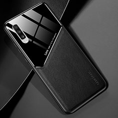 Funda Silicona Goma de Cuero Carcasa con Magnetico para Samsung Galaxy A70 Negro