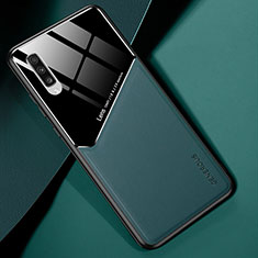 Funda Silicona Goma de Cuero Carcasa con Magnetico para Samsung Galaxy A70 Verde