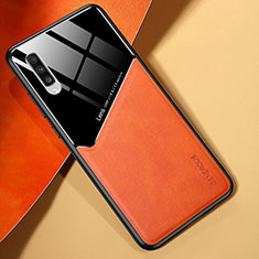 Funda Silicona Goma de Cuero Carcasa con Magnetico para Samsung Galaxy A70S Naranja