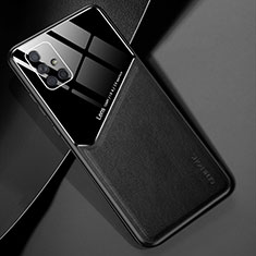 Funda Silicona Goma de Cuero Carcasa con Magnetico para Samsung Galaxy A71 4G A715 Negro