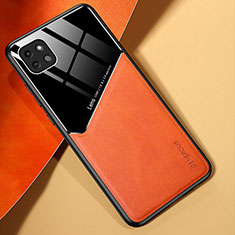 Funda Silicona Goma de Cuero Carcasa con Magnetico para Samsung Galaxy F42 5G Naranja