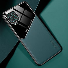 Funda Silicona Goma de Cuero Carcasa con Magnetico para Samsung Galaxy F62 5G Verde
