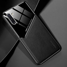 Funda Silicona Goma de Cuero Carcasa con Magnetico para Samsung Galaxy Note 10 5G Negro