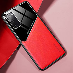 Funda Silicona Goma de Cuero Carcasa con Magnetico para Samsung Galaxy S20 FE (2022) 5G Rojo