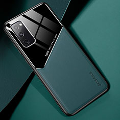 Funda Silicona Goma de Cuero Carcasa con Magnetico para Samsung Galaxy S20 FE 4G Verde