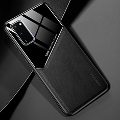 Funda Silicona Goma de Cuero Carcasa con Magnetico para Samsung Galaxy S20 Negro