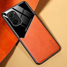 Funda Silicona Goma de Cuero Carcasa con Magnetico para Xiaomi Mi 11X Pro 5G Naranja