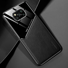 Funda Silicona Goma de Cuero Carcasa con Magnetico para Xiaomi Poco X3 Pro Negro