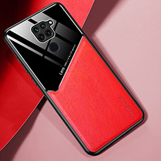 Funda Silicona Goma de Cuero Carcasa con Magnetico para Xiaomi Redmi 10X 4G Rojo
