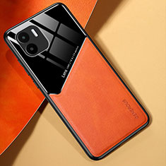 Funda Silicona Goma de Cuero Carcasa con Magnetico para Xiaomi Redmi A1 Naranja