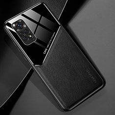 Funda Silicona Goma de Cuero Carcasa con Magnetico para Xiaomi Redmi Note 11 4G (2022) Negro