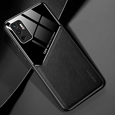 Funda Silicona Goma de Cuero Carcasa con Magnetico para Xiaomi Redmi Note 11 SE 5G Negro