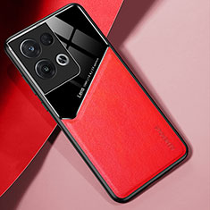 Funda Silicona Goma de Cuero Carcasa con Magnetico para Xiaomi Redmi Note 13 5G Rojo