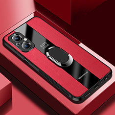 Funda Silicona Goma de Cuero Carcasa con Magnetico S01 para OnePlus Nord N20 5G Rojo