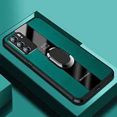 Funda Silicona Goma de Cuero Carcasa con Magnetico S01 para Oppo Reno6 5G Verde