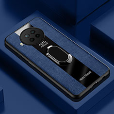 Funda Silicona Goma de Cuero Carcasa con Magnetico S01 para Xiaomi Mi 10i 5G Azul