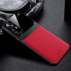 Funda Silicona Goma de Cuero Carcasa con Magnetico S01 para Xiaomi Mi 12 5G Rojo