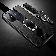 Funda Silicona Goma de Cuero Carcasa con Magnetico S01 para Xiaomi Poco C55 Negro