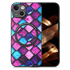 Funda Silicona Goma de Cuero Carcasa con Magnetico S01D para Apple iPhone 13 Morado