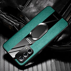 Funda Silicona Goma de Cuero Carcasa con Magnetico S02 para OnePlus Nord N200 5G Verde