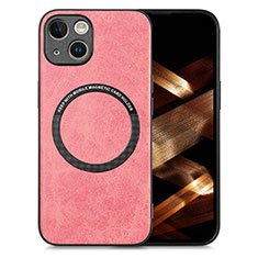 Funda Silicona Goma de Cuero Carcasa con Magnetico S02D para Apple iPhone 13 Rosa