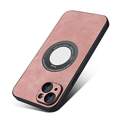 Funda Silicona Goma de Cuero Carcasa con Magnetico S07D para Apple iPhone 13 Oro Rosa