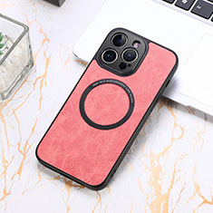 Funda Silicona Goma de Cuero Carcasa con Magnetico S11D para Apple iPhone 13 Pro Max Rosa