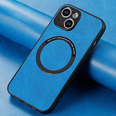 Funda Silicona Goma de Cuero Carcasa con Magnetico S11D para Apple iPhone 14 Plus Azul