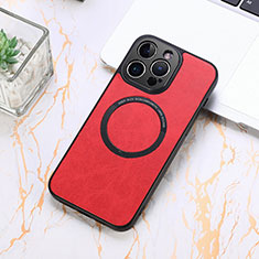 Funda Silicona Goma de Cuero Carcasa con Magnetico S11D para Apple iPhone 14 Pro Max Rojo