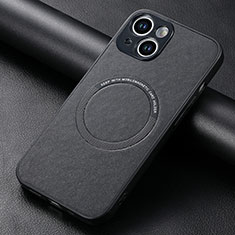 Funda Silicona Goma de Cuero Carcasa con Magnetico S11D para Apple iPhone 15 Plus Negro