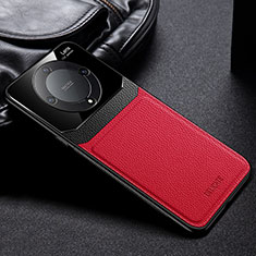 Funda Silicona Goma de Cuero Carcasa FL1 para Huawei Honor Magic5 Lite 5G Rojo