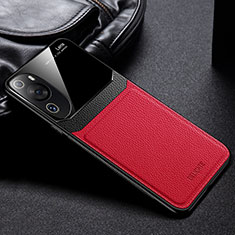 Funda Silicona Goma de Cuero Carcasa FL1 para Huawei P60 Art Rojo