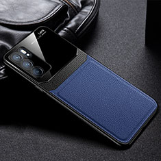 Funda Silicona Goma de Cuero Carcasa FL1 para Oppo Reno6 5G Azul