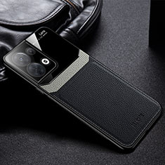 Funda Silicona Goma de Cuero Carcasa FL1 para Oppo Reno8 5G Negro