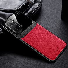 Funda Silicona Goma de Cuero Carcasa FL1 para Xiaomi Mi 11i 5G Rojo