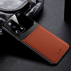 Funda Silicona Goma de Cuero Carcasa FL1 para Xiaomi Mi 12 Lite NE 5G Marron