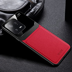 Funda Silicona Goma de Cuero Carcasa FL1 para Xiaomi Mi 13 5G Rojo