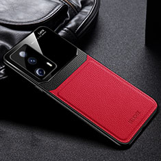 Funda Silicona Goma de Cuero Carcasa FL1 para Xiaomi Mi 13 Lite 5G Rojo