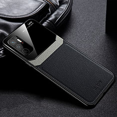 Funda Silicona Goma de Cuero Carcasa FL1 para Xiaomi Redmi Note 10 5G Negro