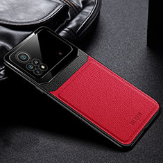 Funda Silicona Goma de Cuero Carcasa FL1 para Xiaomi Redmi Note 11E Pro 5G Rojo